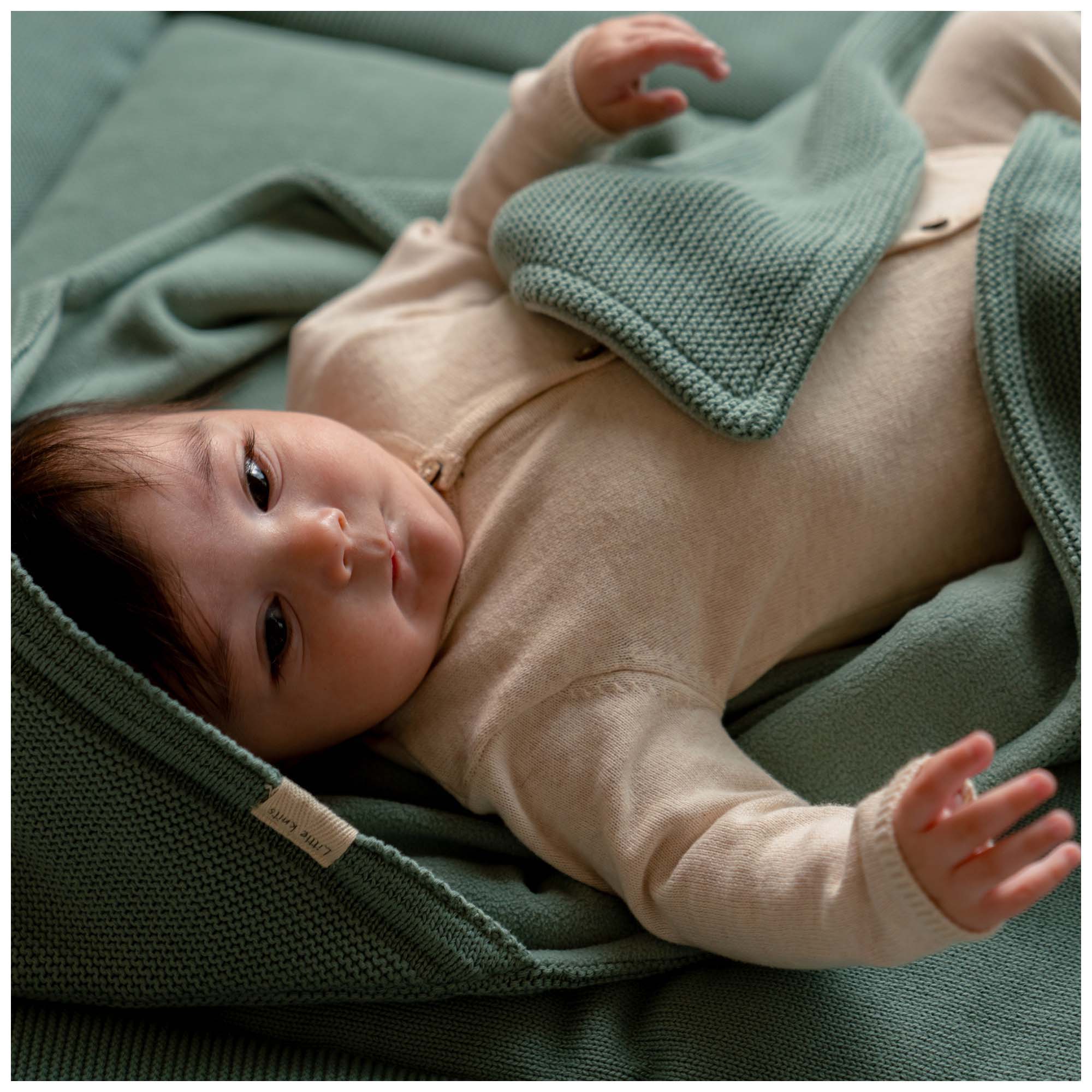 Prénatal wikkeldeken Little Knits groen