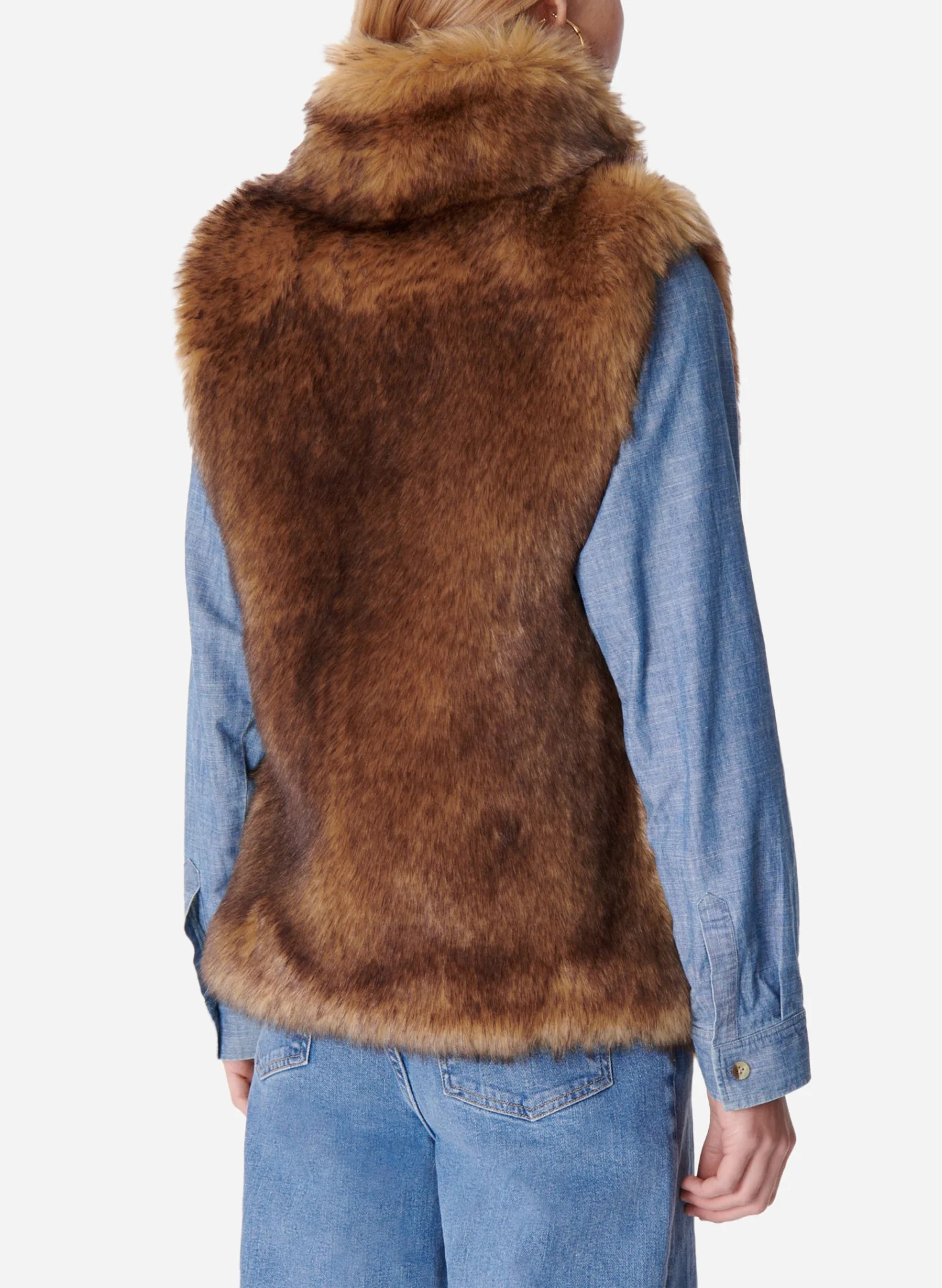 MARCELLO - Gilet sans manches effet fourrure | Beige