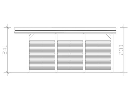 SKAN HOLZ Friesland-Hybride enkele carport inclusief aluminium achter-/zijwand, paalankers 314 x 555 cm drukgeïmpregneerd