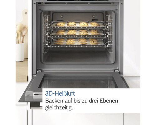 Bosch ovenset met glaskeramische kookplaat en roestvrijstalen frame HND211FH61, bruikbaar volume 71 l