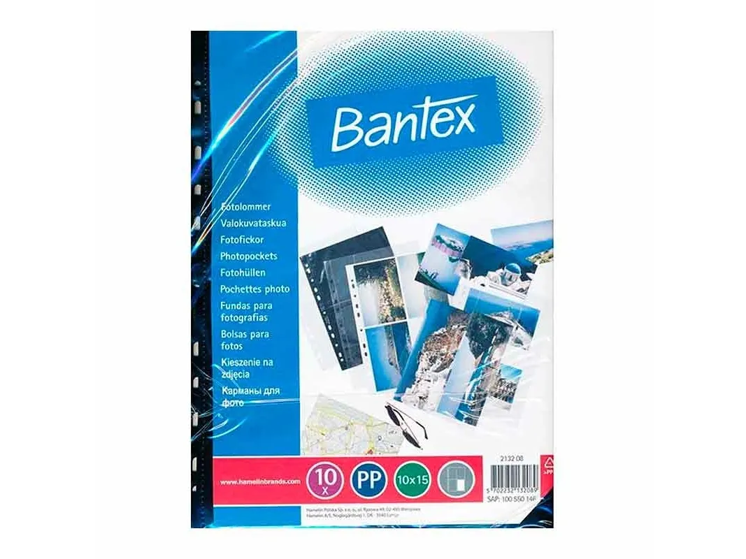 Fotolommer A4 Bantex 10x15 cm sort/klar - (10 stk.)