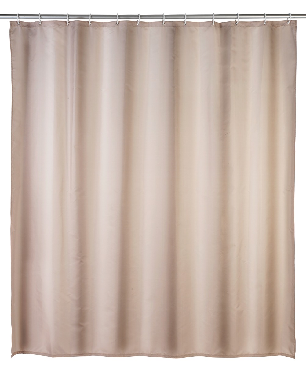 Wenko anti-schimmel douchegordijn 180x200cm polyester uni beige inclusief ringen