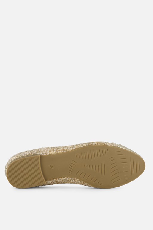 Marco Tozzi Instappers beige Textiel