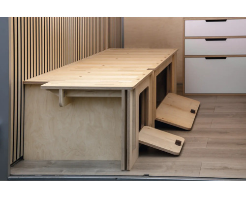Buildify Campingbox Christoph bedsysteem, lengte-asymmetrisch, voor Ducato/Crafter/Sprinter, 1900x1180x435 mm (LxBxH) (zonder montage- en bevestigingsmateriaal)