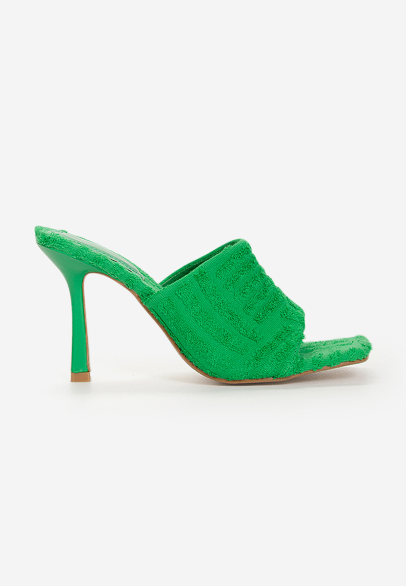 Pantoufles à talon verts Mirora