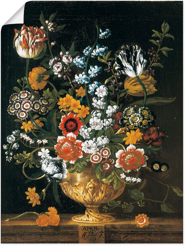Artland Kunstdruck »Zwölf Monate. Floraler Kalender April« Arrangements 1 Stk. tlg. als Leinwandbild, Wandaufkleber oder Poster in versch. Grössen