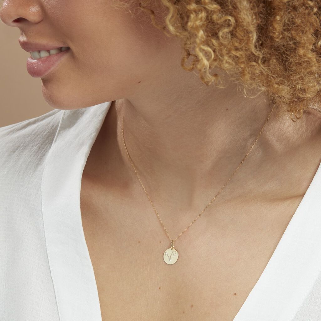 Pendentif Or Jaune Astraea Oxyde De Zirconium