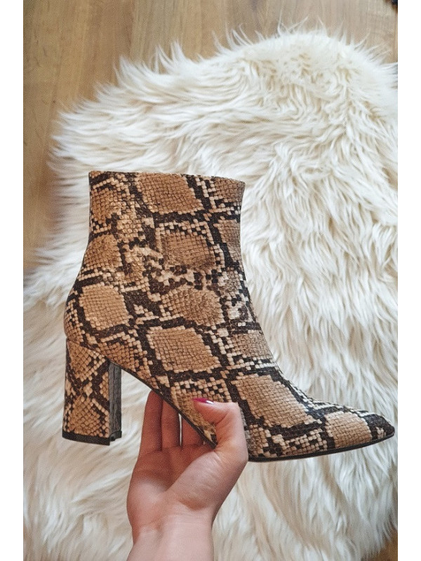 Bottines Python marron 'Elyn'