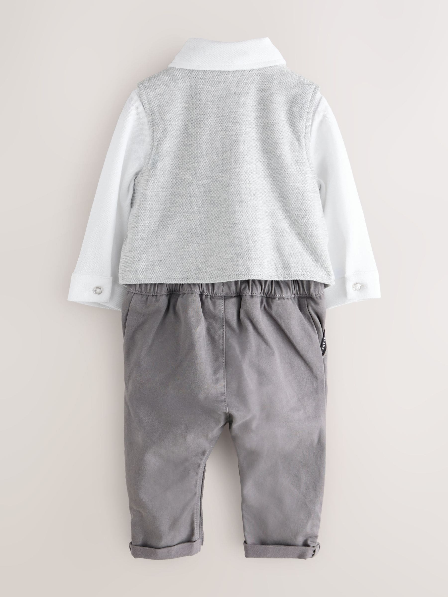 Baker by Ted Baker Grey Smart Bow Tie Rompersuit