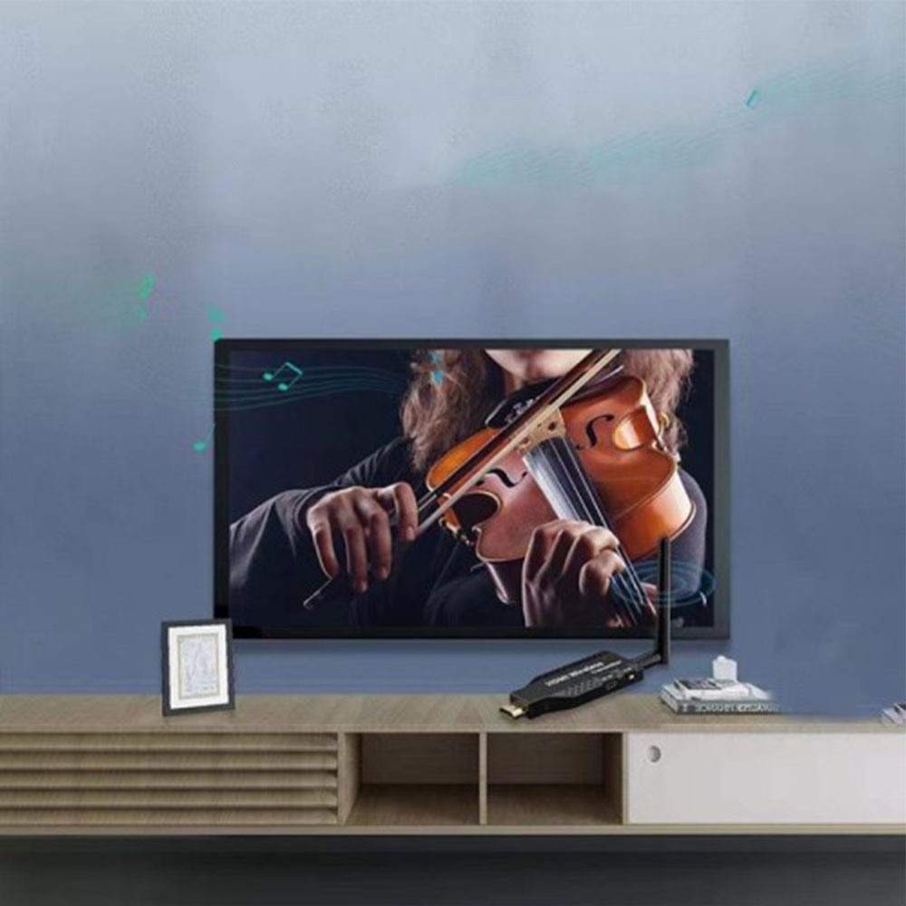 (2er-Set) (60cm) USB A auf 1080@60Hz HDMI Transmitter   Receiver-Kabel - Weiss