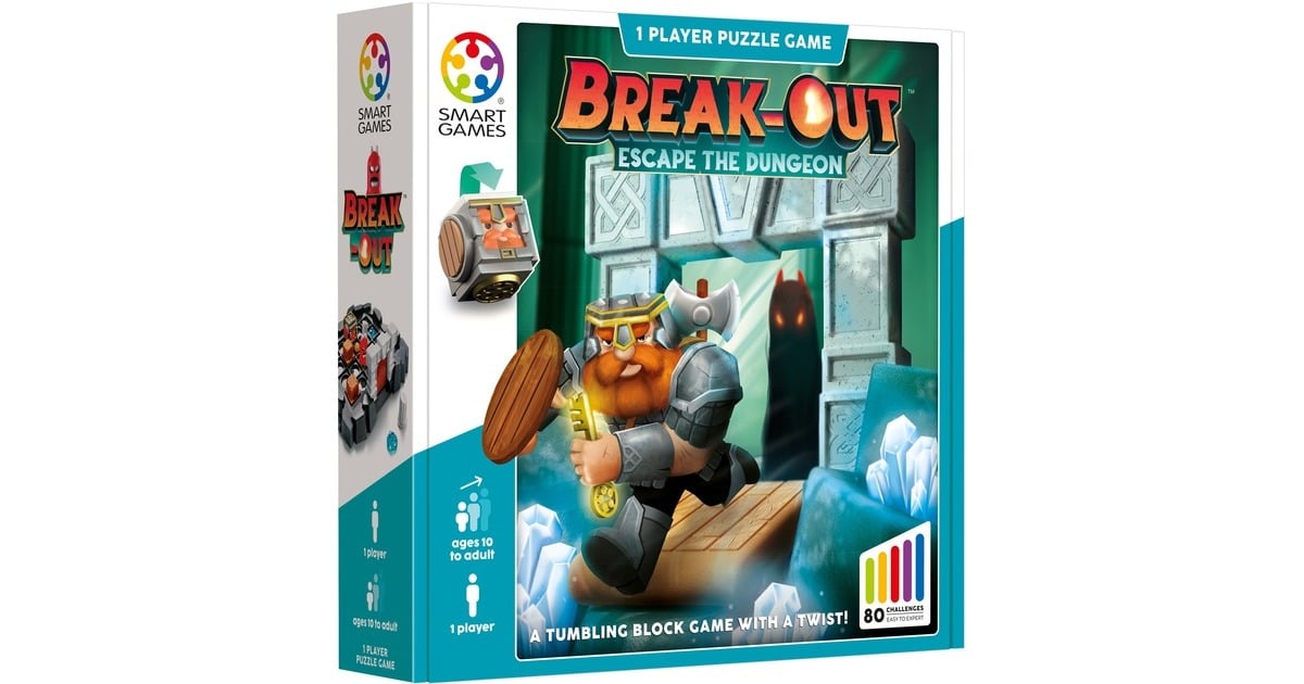 SmartGamesBreak-Out Denkspel  (Nederlands, 1 speler, Vanaf 10 jaar, 80 opdrachten)