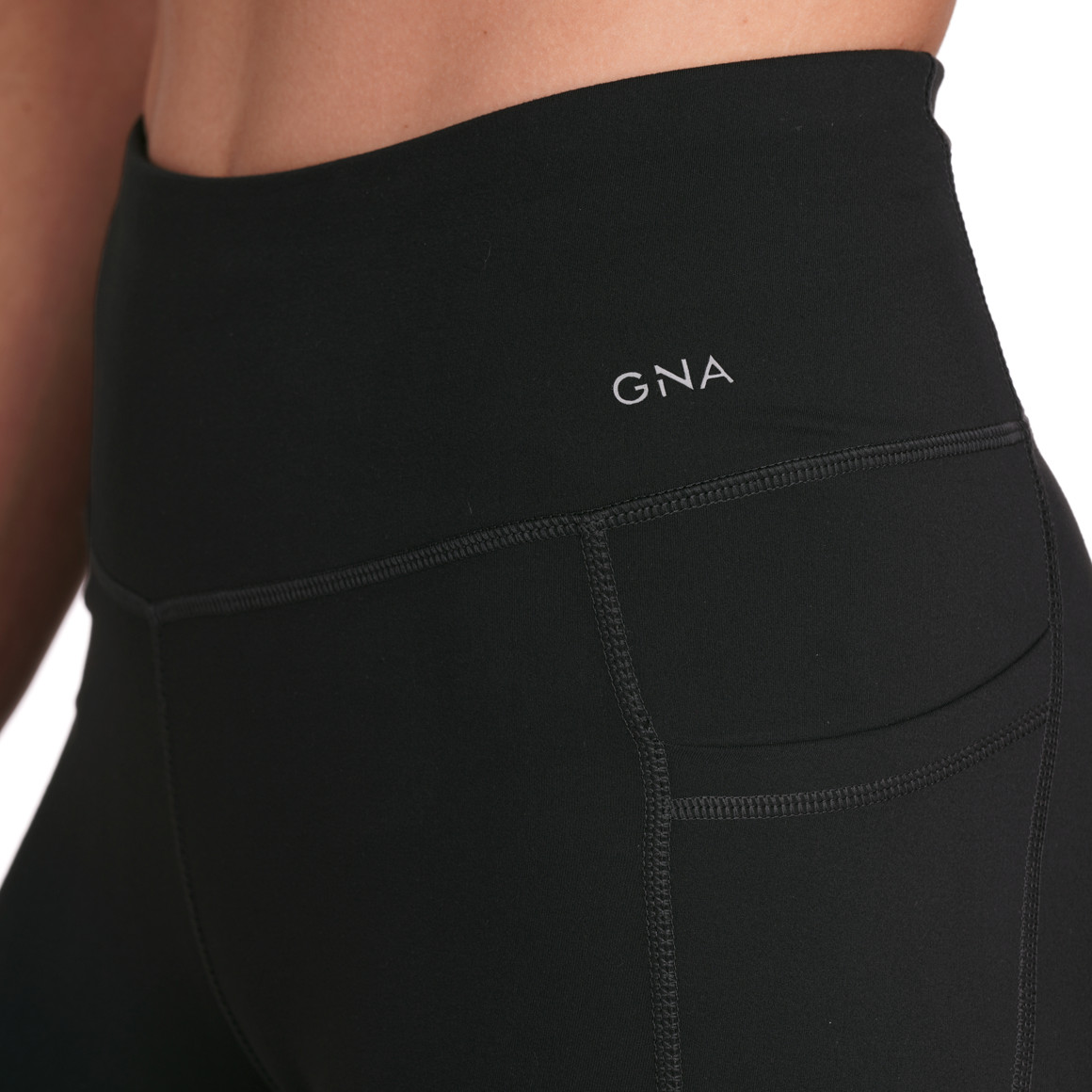 Gina Sports Damen Sport-Leggings mit gummiertem Print schwarz