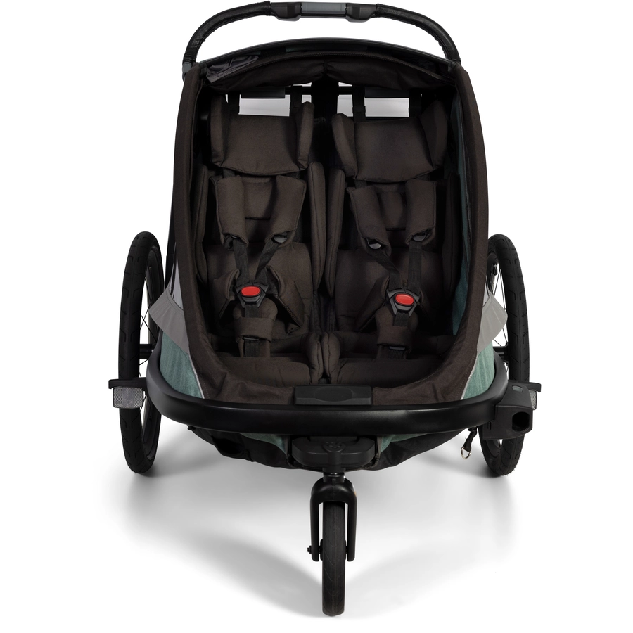 hamax Kinderfahrradanhänger Cocoon Zweisitzer greenblack