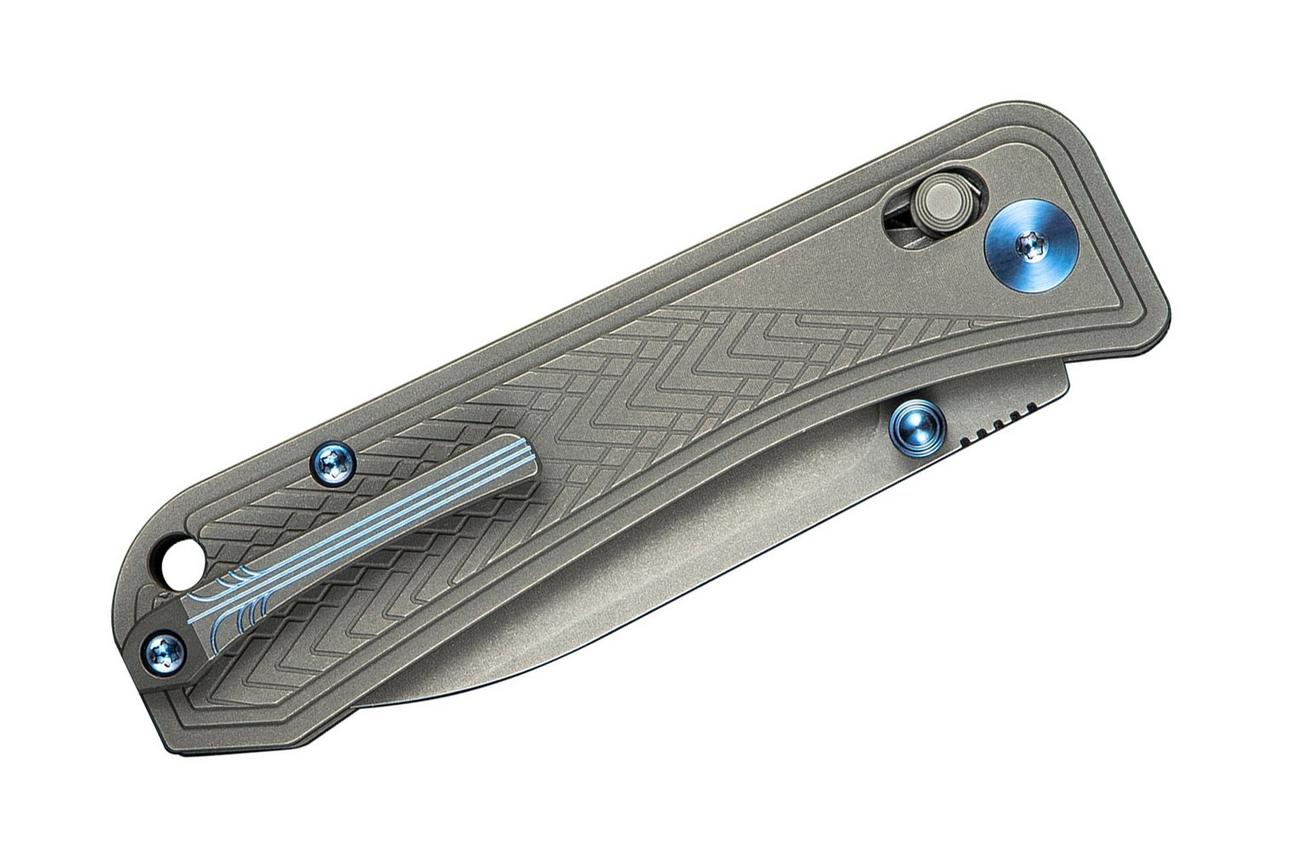 WE Knife Bougie Banter WE24009-2 Gray Stonewashed Gray Titanium, zakmes, Ben Petersen design
