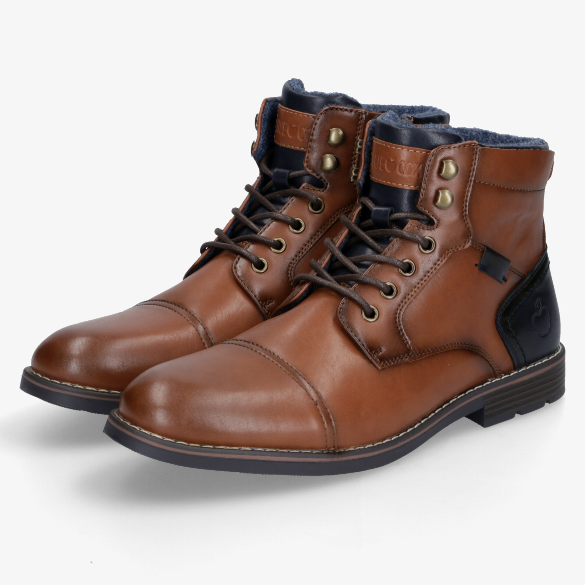 BLUE COX Herren Stiefeletten cognac