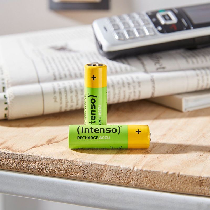 Intenso - Energy Eco - Oplaadbare Batterijen - Groen, Geel - 4 Stuks, 2600 mAh, NiMH