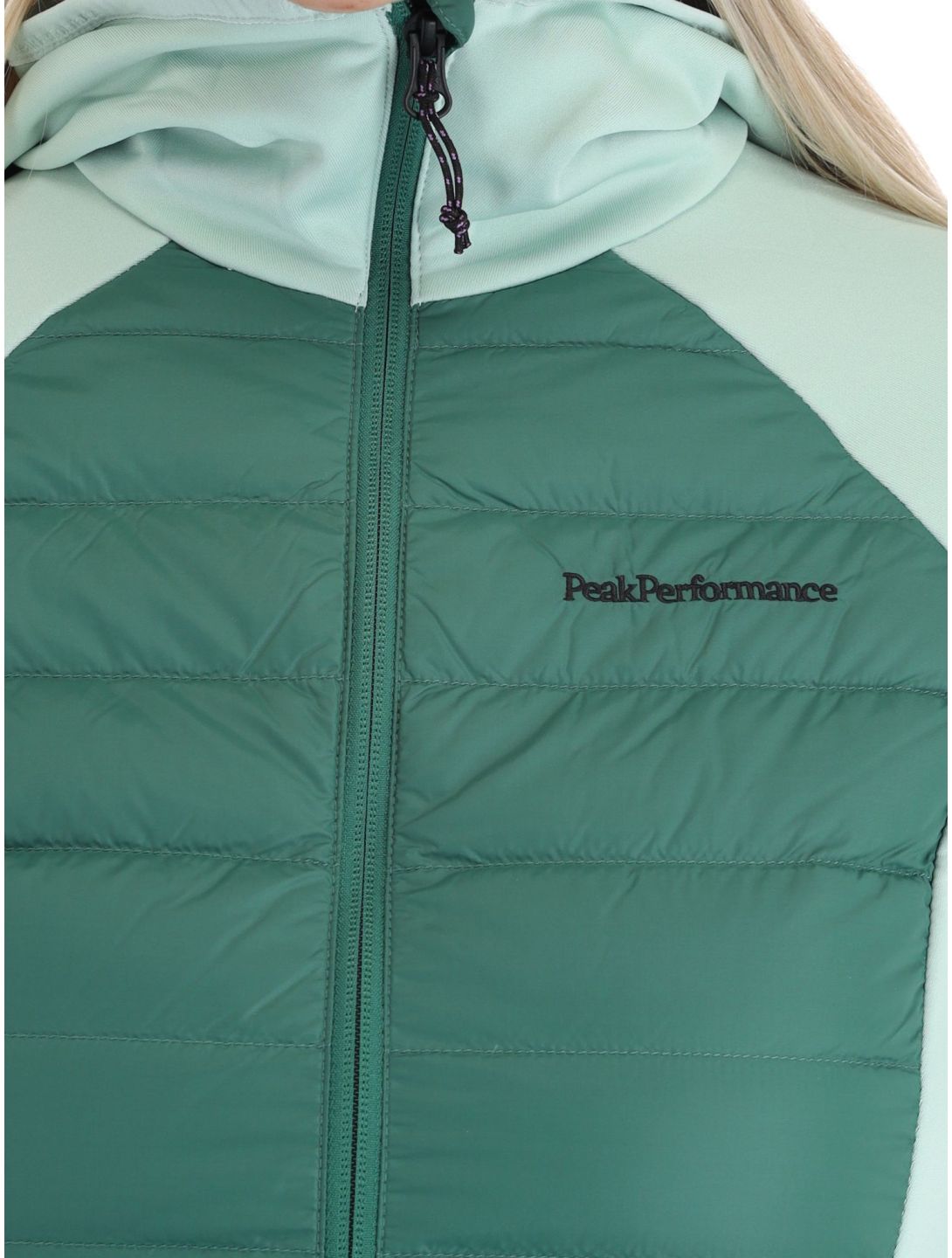 W Down Hybrid Hood vest dames