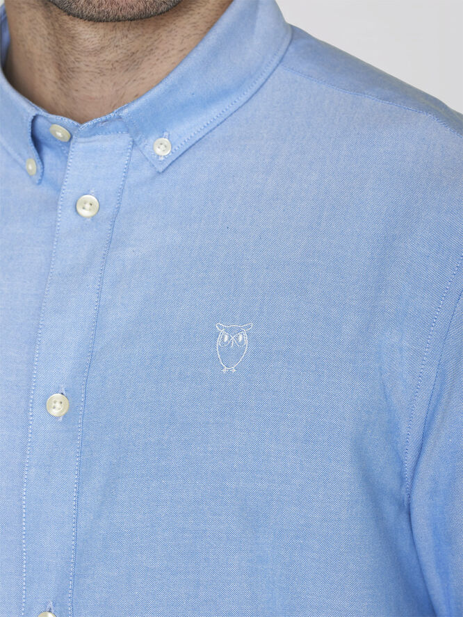 Knowledge Cotton Apparel Harald Small owl oxford regular fit shirt - GOTS/Vegan 1235