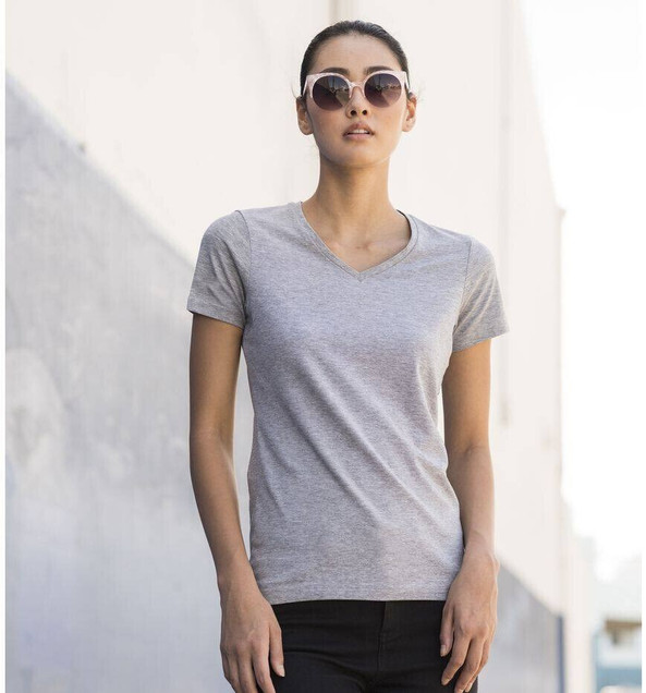 Skinnifit SK122 - Tee-Shirt Stretch Col V pour Femme