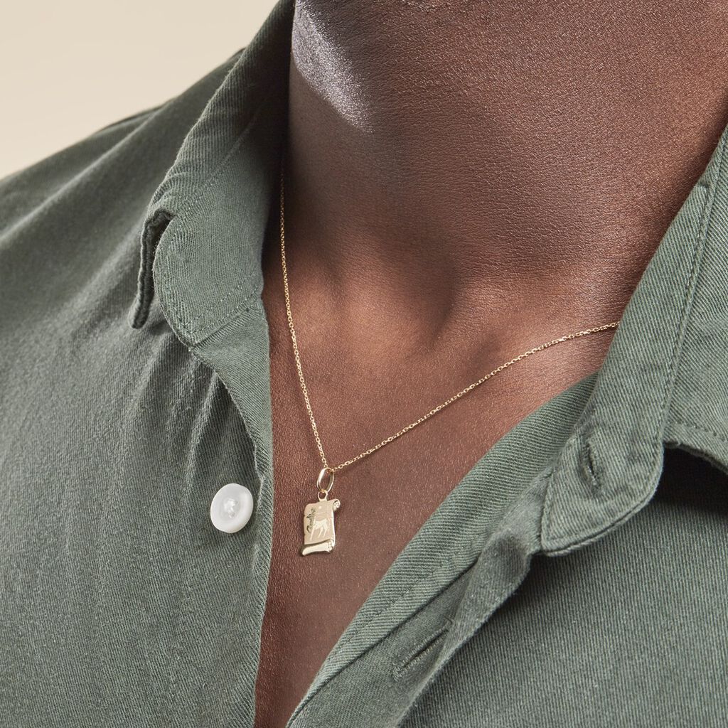 Pendentif Lamie Zodiaque Parchemin Or Jaune