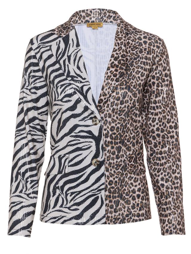 Blusenjacke Animalprint mit Pailletten