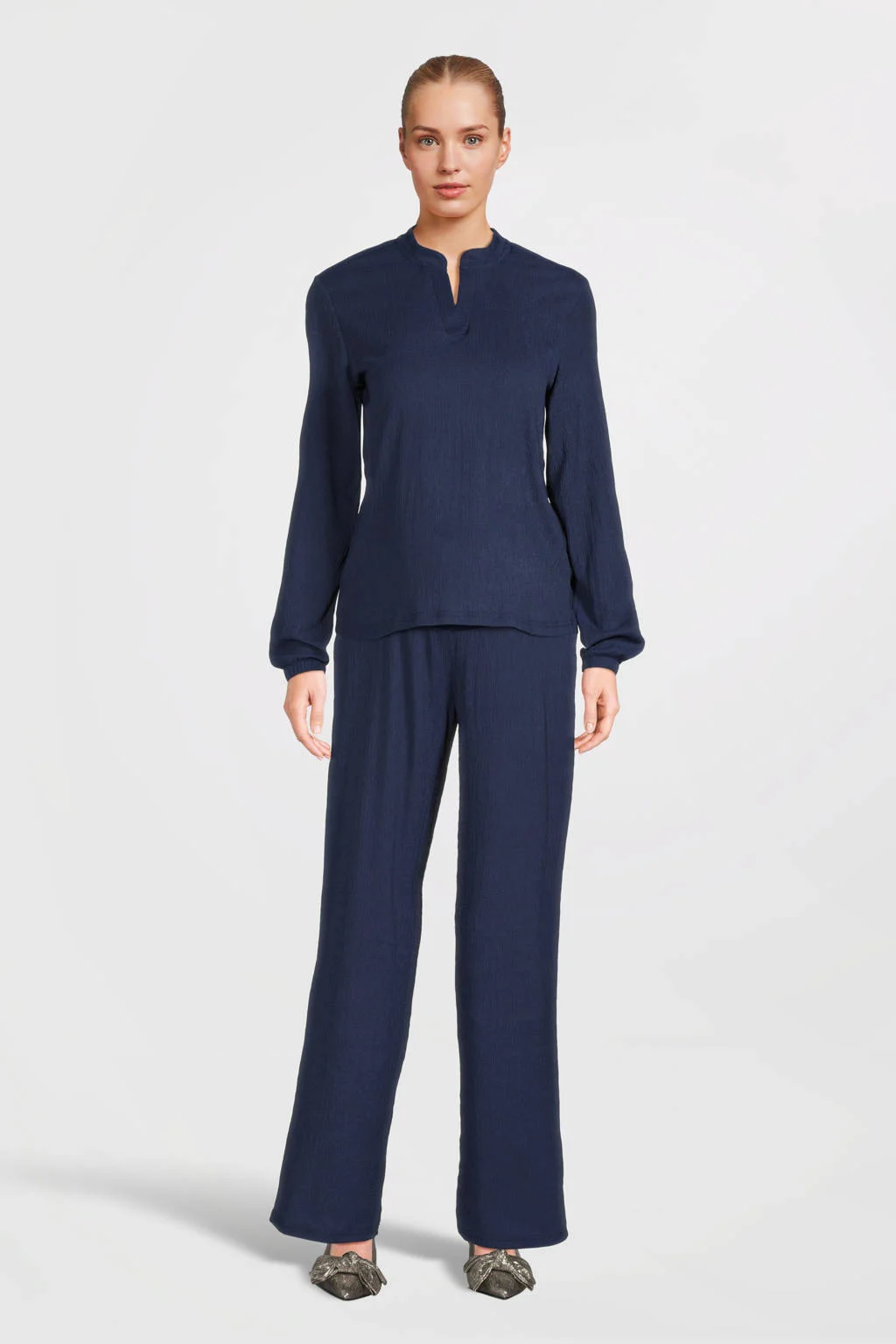 ONLY MATERNITY wide leg zwangerschapspantalon OLMNANCY donkerblauw