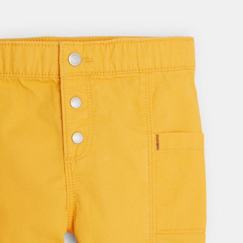 Pantalon peau de pêche jaune bébé garçon Jaune