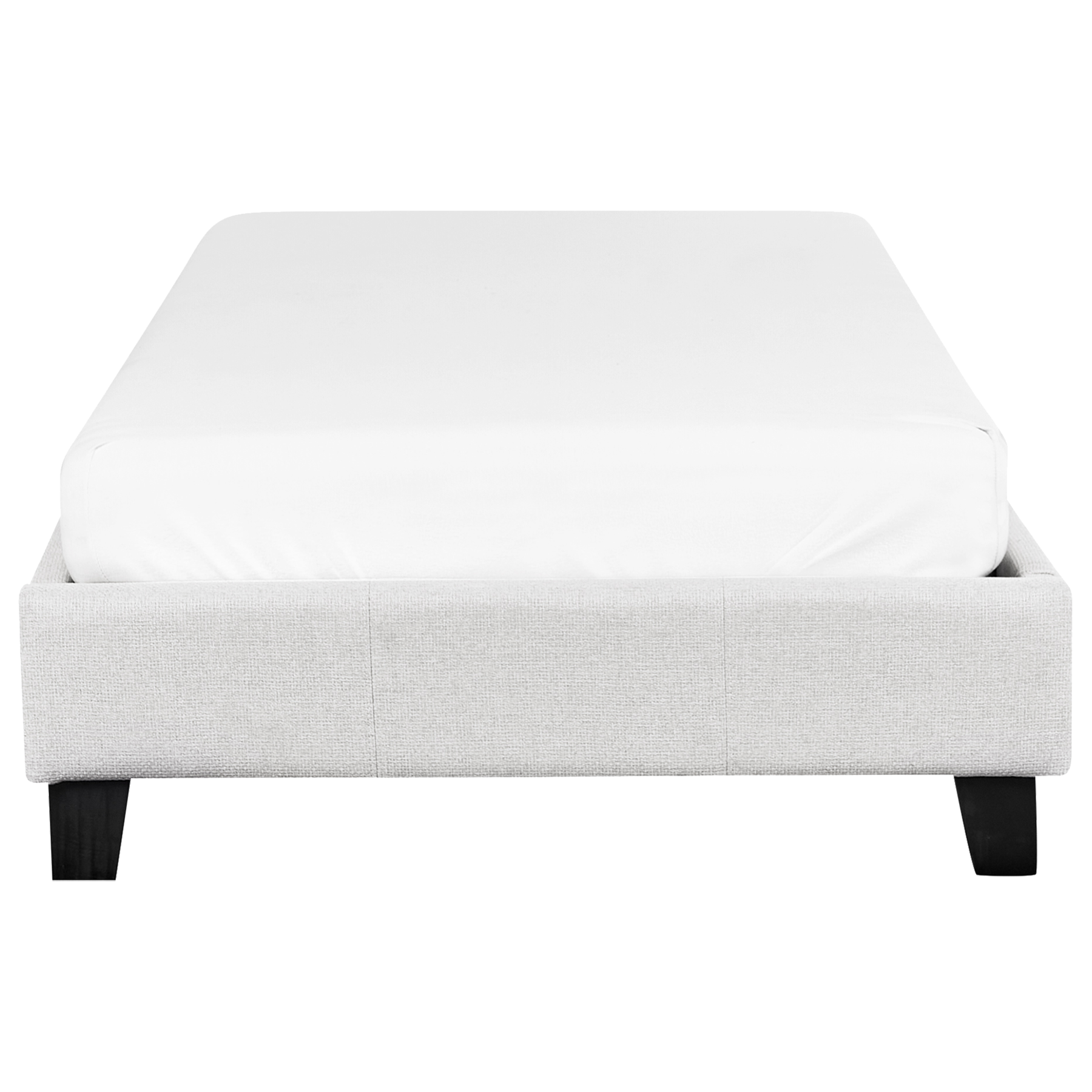 Beliani-ROANNE-Eenpersoonsbed-Lichtgrijs-90 x 200 cm-Polyester