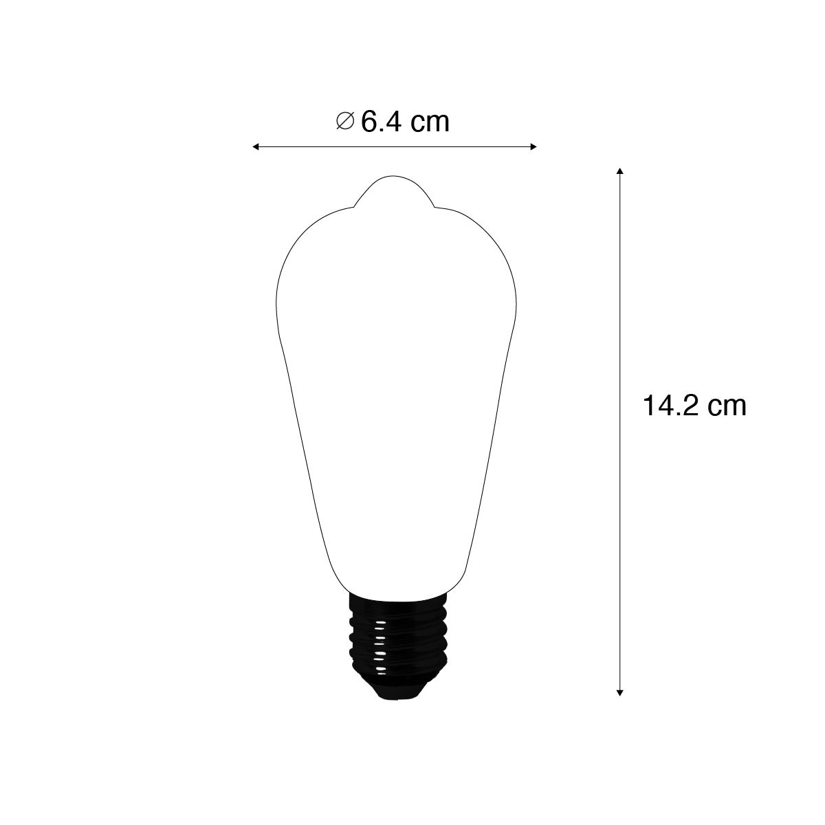 E27 LED lamp ST64 helder 2,2W 470 lm 2700K
