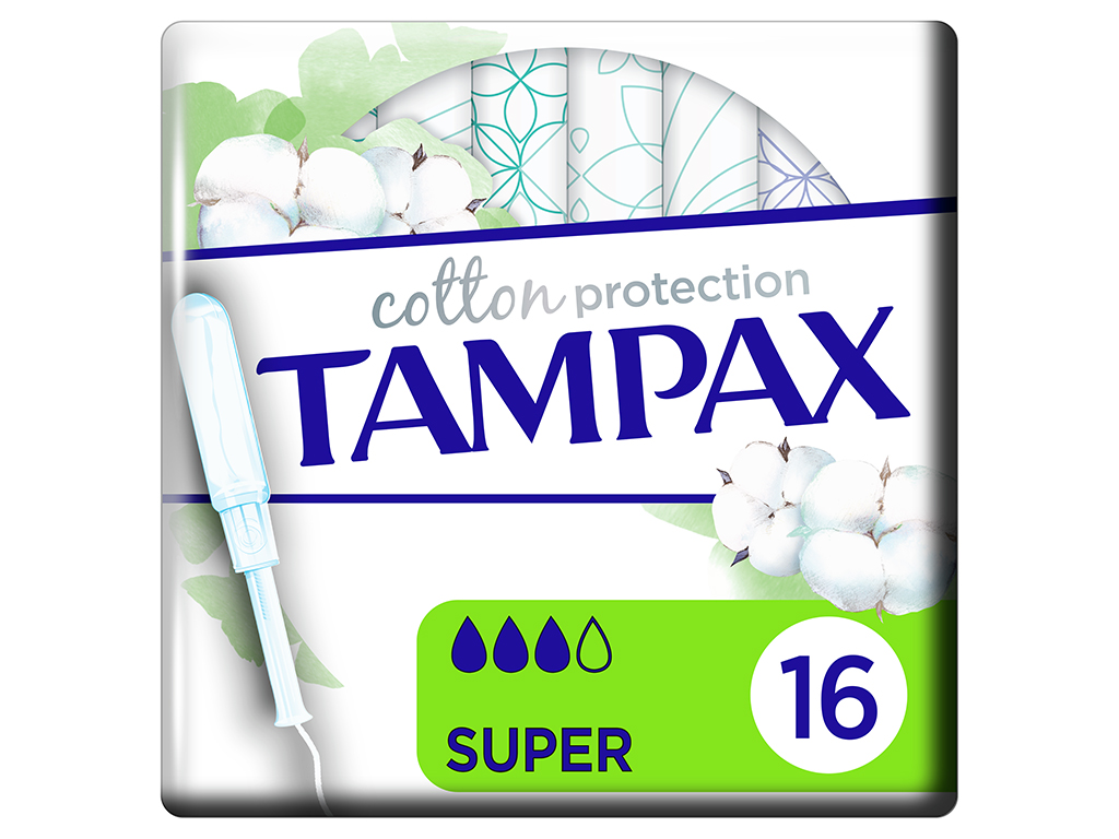 Tampões Algodão Orgânico Super com Aplicador Tampax 16 un