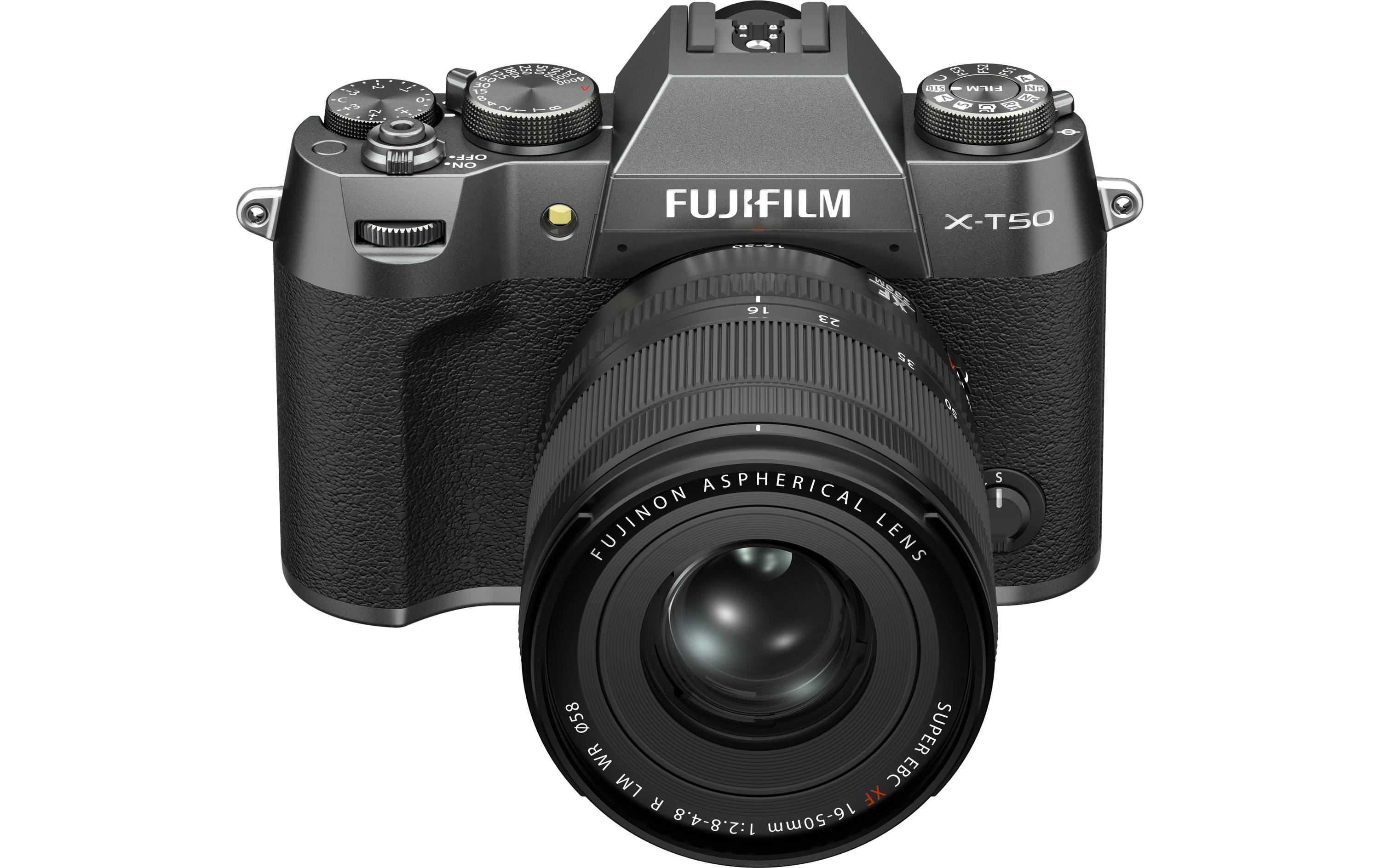Fotokamera X-T50 Charcoal Kit XF 16-50mm<br>Kompakte Systemkamera mit 40.2-Megapixel-Sensor, 6.2K-Video und Filmsimulations-Einstellrad