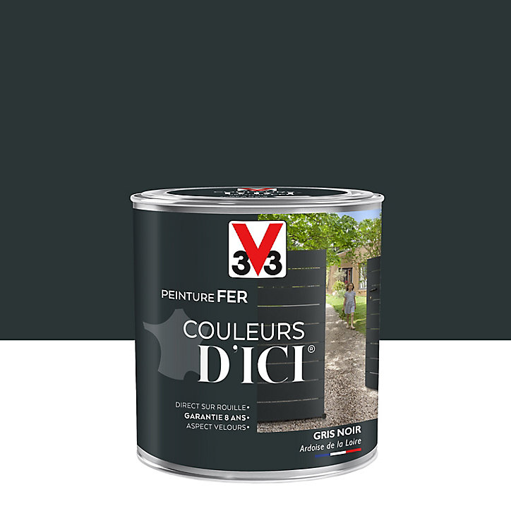 Peinture extérieure fer Couleurs d'ici gris noir Velours V33 0,5L