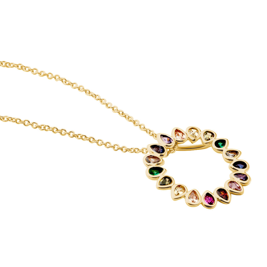 Collier Plaqué Or Jaune Ethem Pierres Multicolores