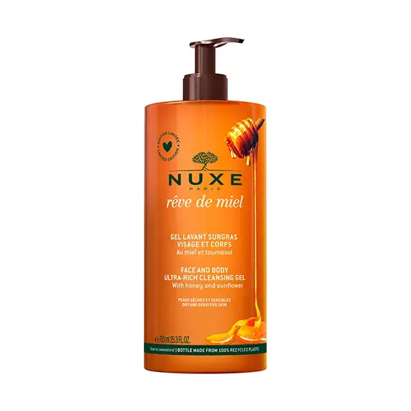 Nuxe Rêve de Miel Gel de Limpeza Ultranutritivo para rosto e corpo 750ml