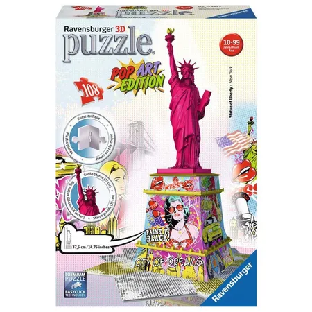 Ravensburger 3D Puzzle Freiheitsstatue Pop Art Edition, 108 Teile