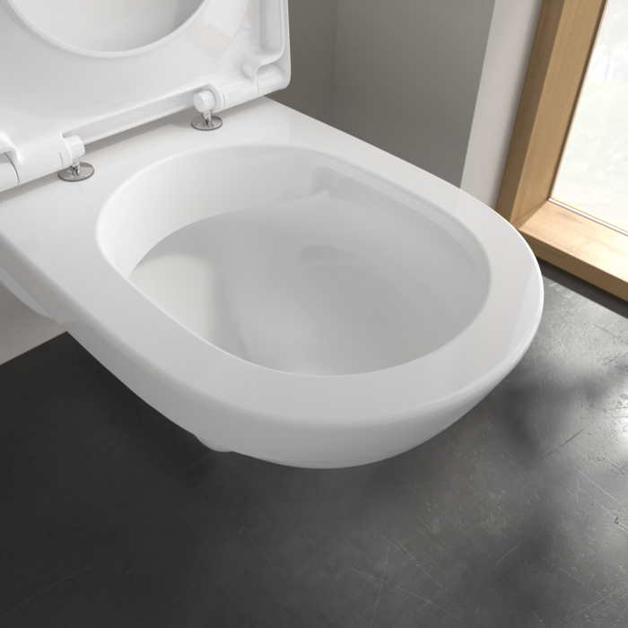 Villeroy & Boch ViCare randloos toilet extra lang gebogen CeramicPlus met AnitBac wit glans