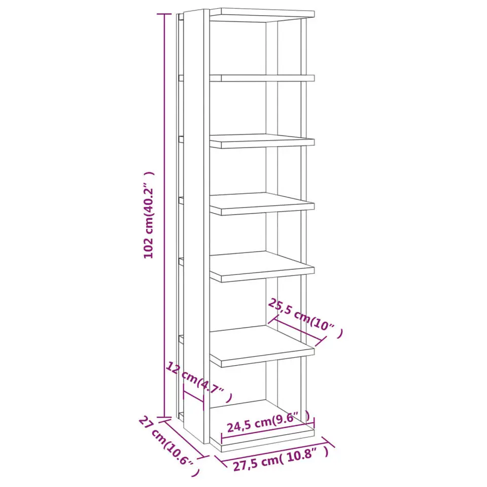 vidaXL - 6-laags Schoenenkasten 6 paar - Betongrijs - 27.5x27x102 cm - 2 st