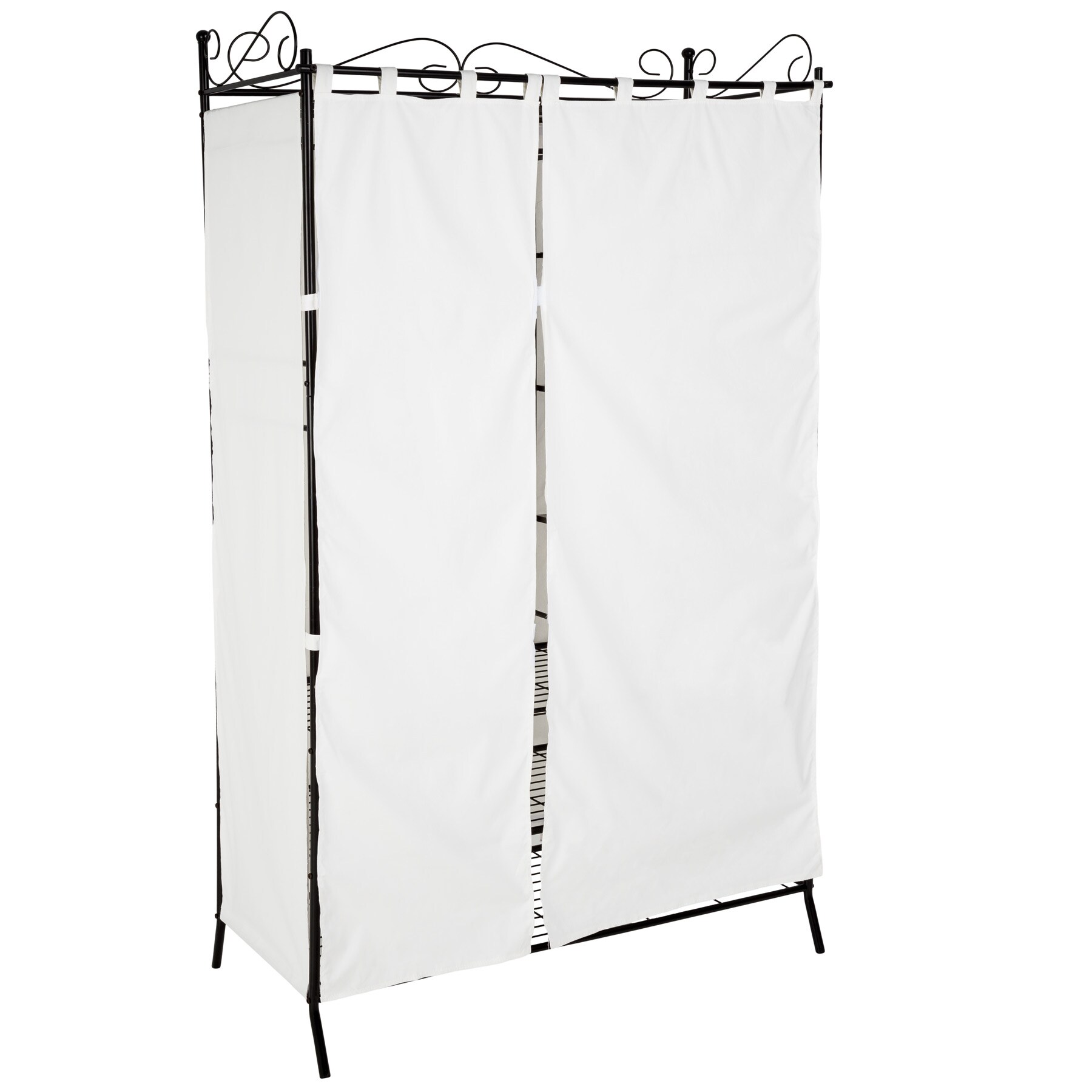 tectake® Metall-Garderobenschrank, 3 große und 3 kleine Fächer, Stahlgestell mit Verzierungen, 112 x 207 x 57 cm
