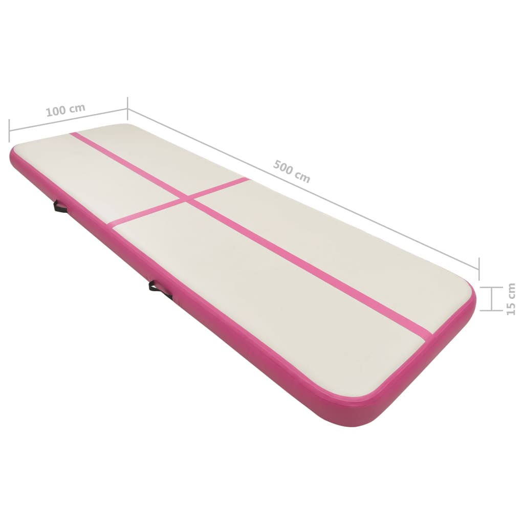 Colchonete inflável de ginástica Vidaxl com bomba, 500x100x15 cm