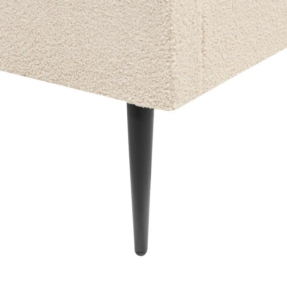 FLAYAT - Tweepersoonsbed - Beige - 140 x 200 cm - Bouclé