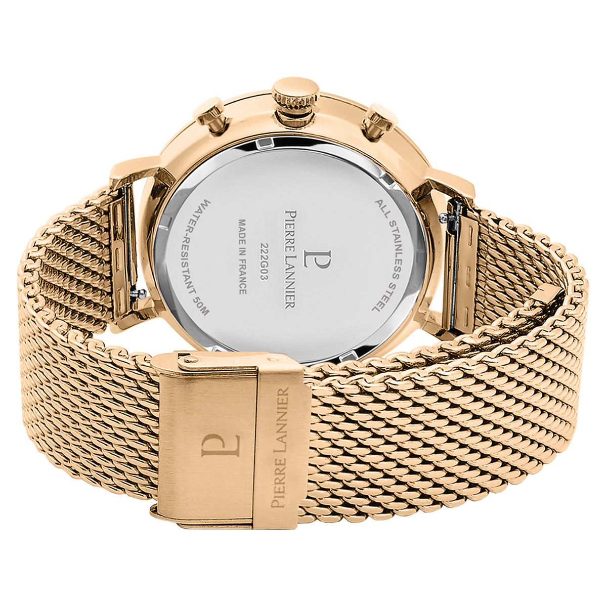 Montre PIERRE LANNIER Baron homme acier doré