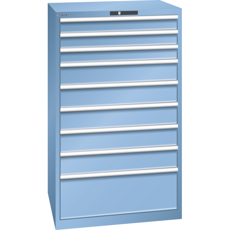 Armoire à tiroirs Lista 45 x 36E  H 145 x L 87 x P 72,5 cm 9 tiroirs Key Lock