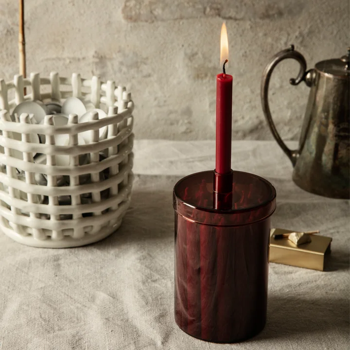 Ferm Living - Countdown to Christmas Weihnachtskalenderkerze, dunkelrot