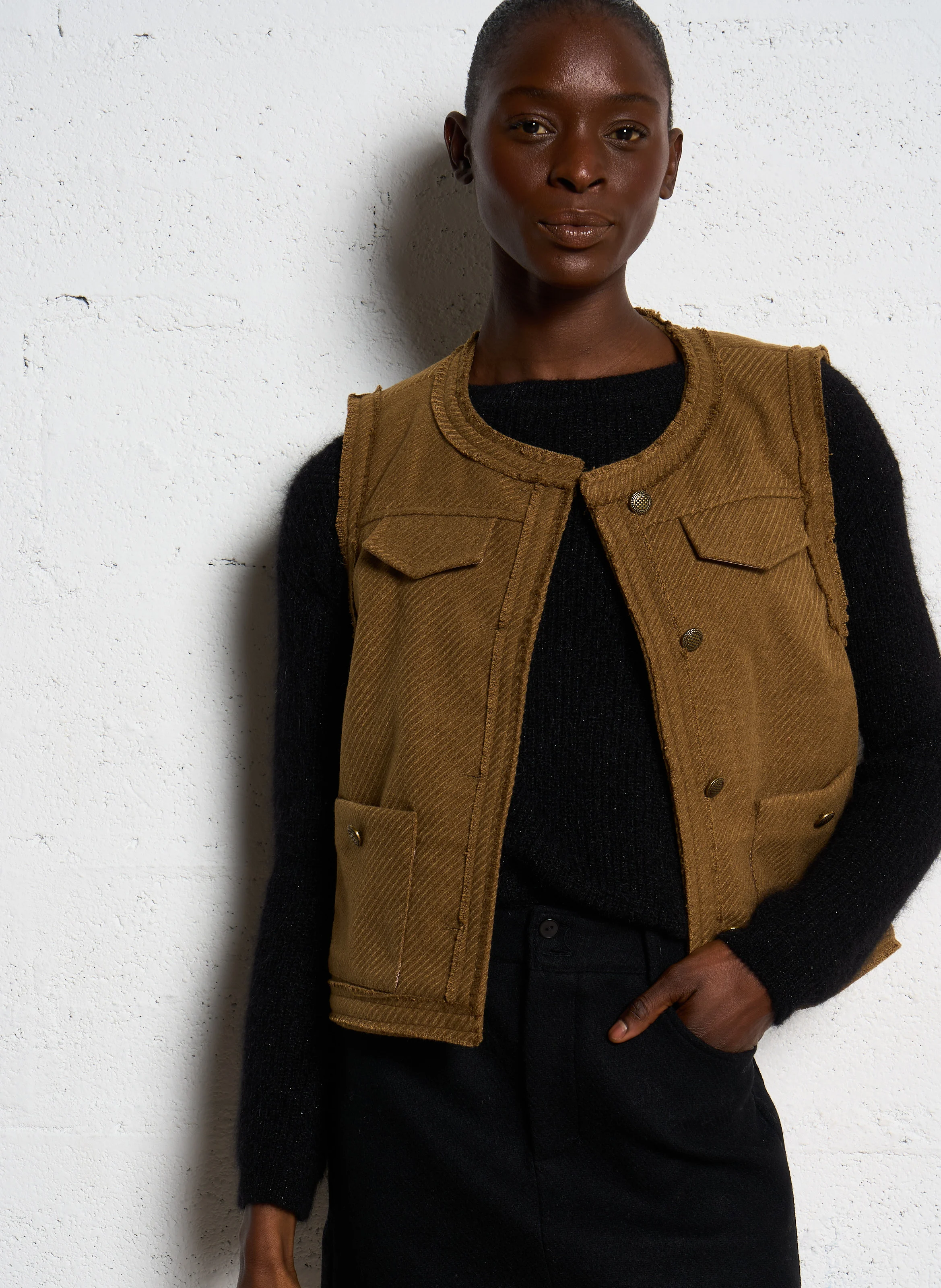 Gilet droit | Marron