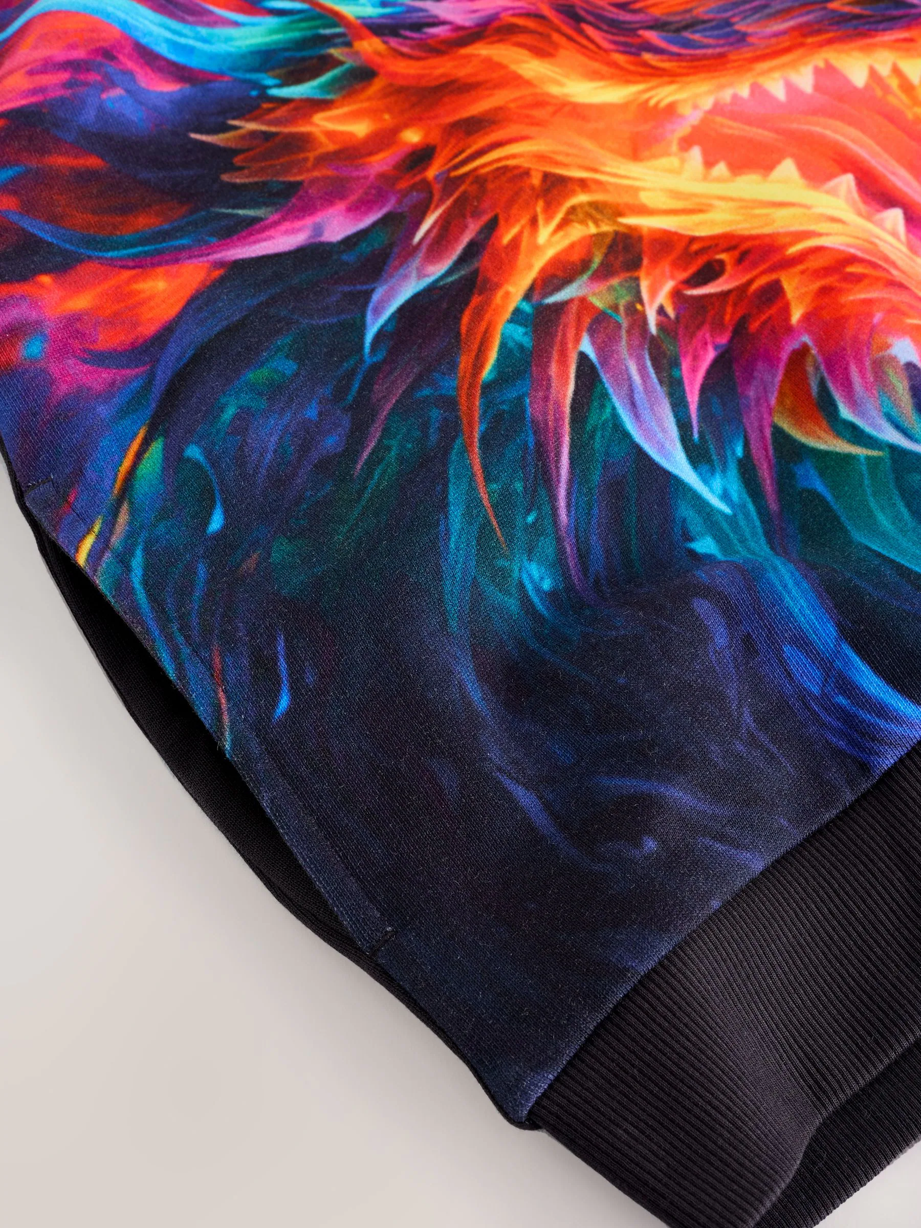 Zwart met draak - Grafische print hoodie voor oudere jongens (3-16jaar)