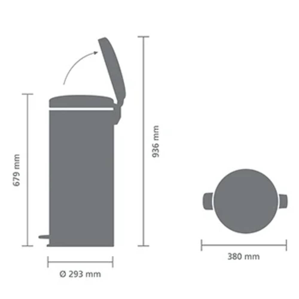 Brabantia NewIcon Pedaalemmer 30 L - Soft Beige