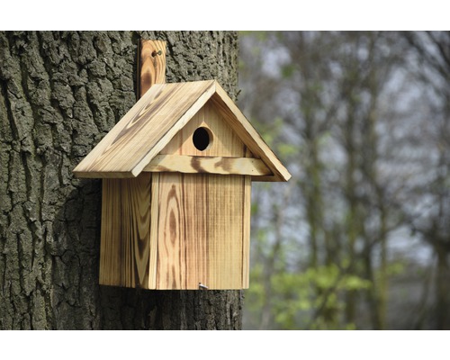 Nestkast met schuin dak, 23,5 x 17,5 x 33 cm, hout
