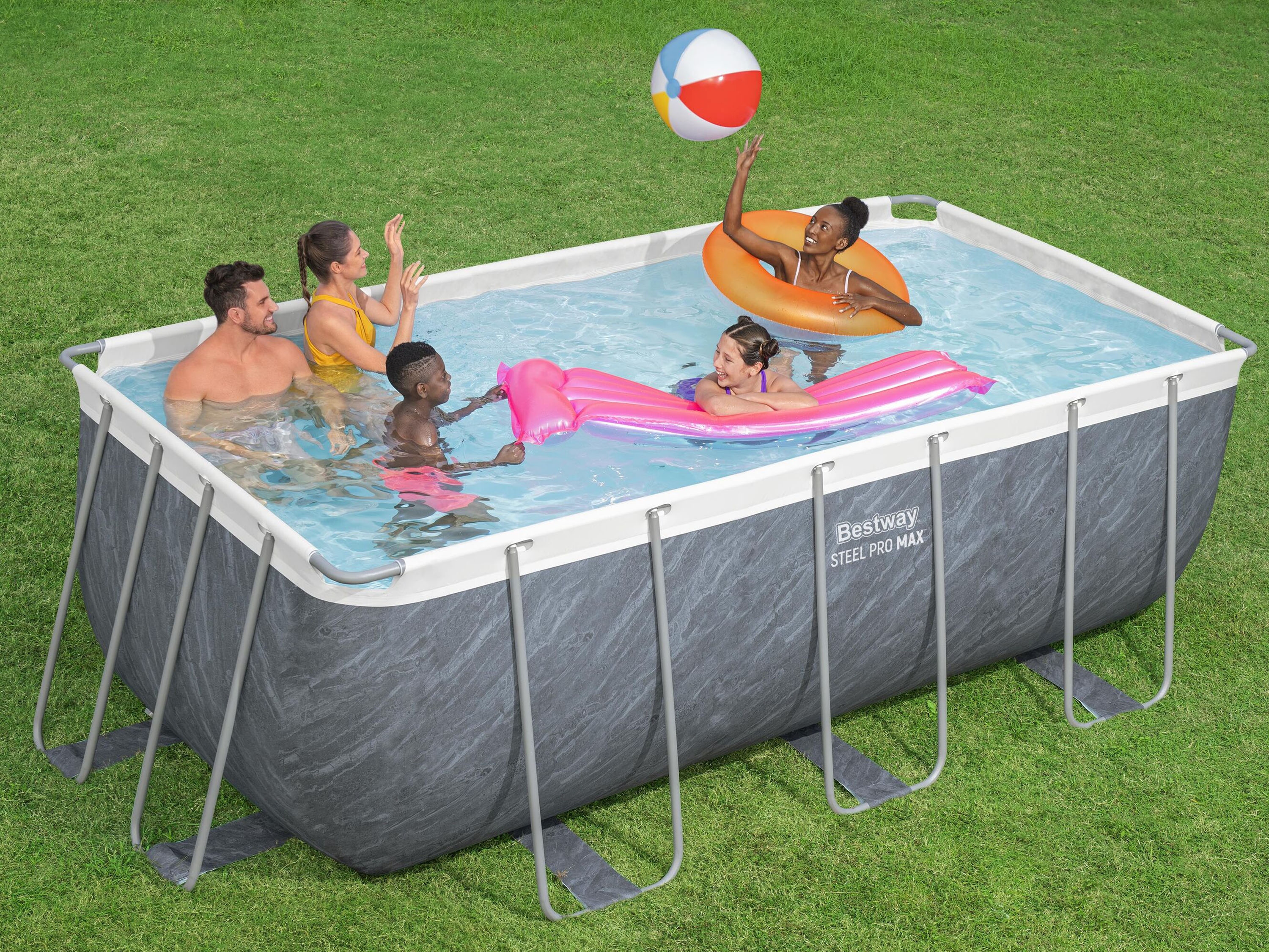 Bestway Pool Set Marmor-Optik 412 x 201 x 122 cm