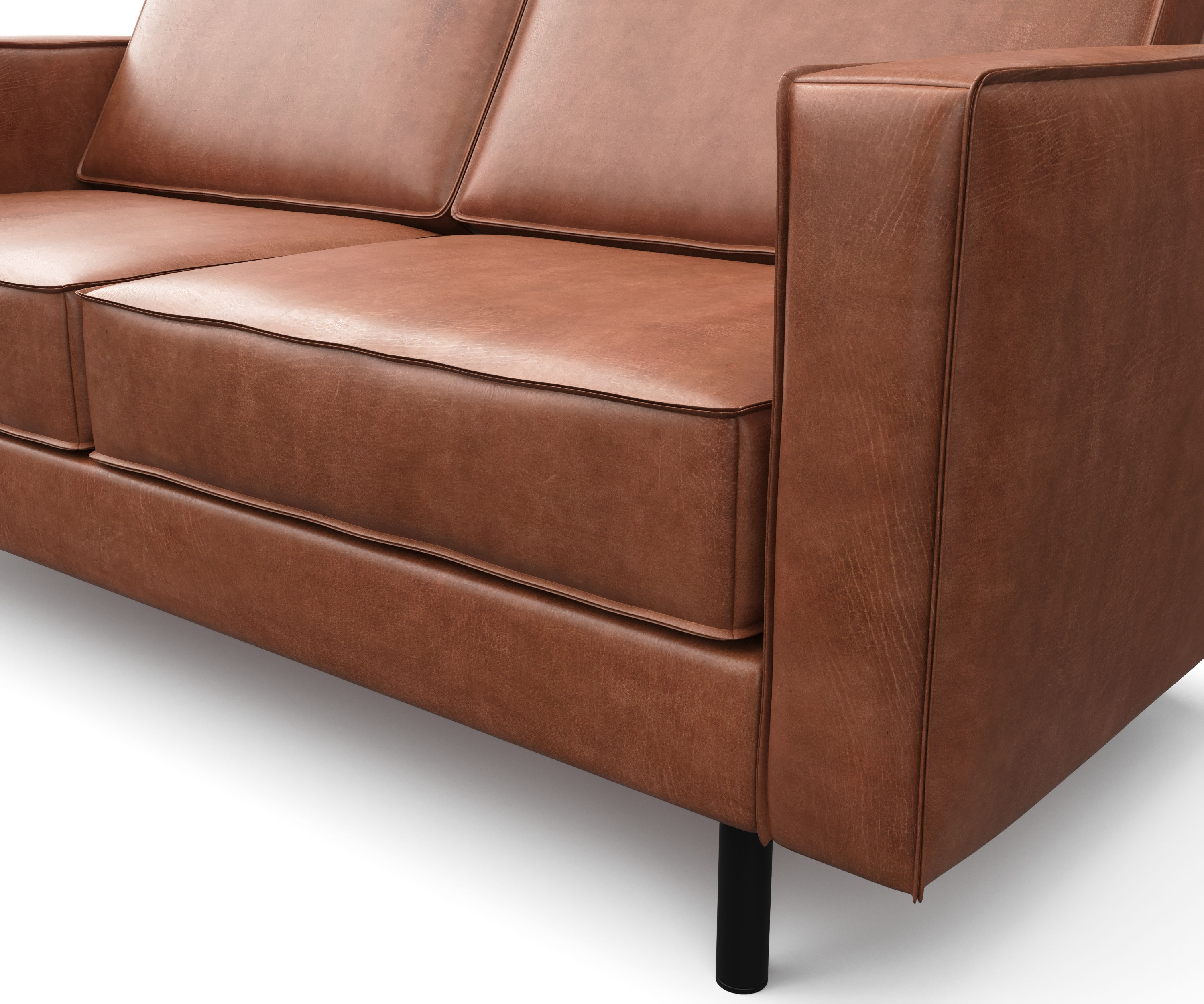 Sofa Leder DUKE 3-Sitzer braun