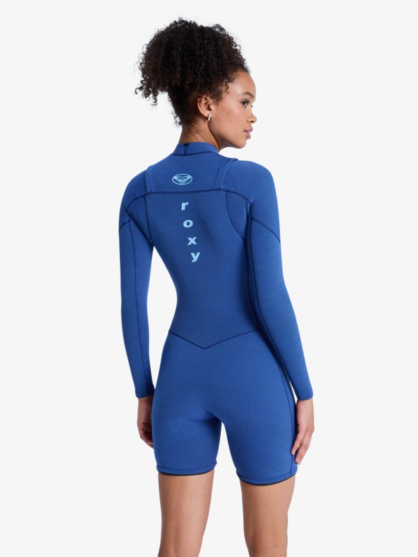 2/2mm Elite Xtra Stretch Springsuit manches longues front zip Bleu Femme